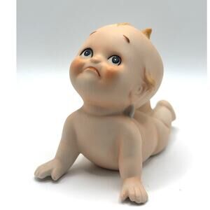 Vintage 1960's Lefton Kewpie Doll Baby, Bisque Figurine, Excellent Condition